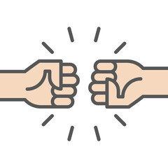 Fist bump icon. Two fists punching. Vector illustration, flat design