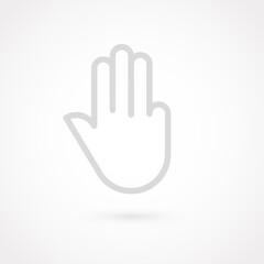 Obraz premium Outline hand icon. Gesture concept. Vector illustration, flat design