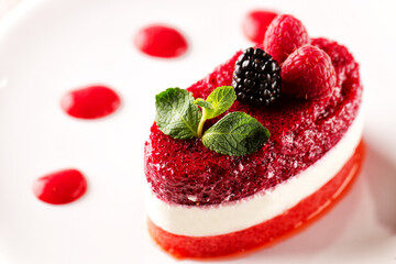 Panna Cotta with Fresh Berries. High quality photo