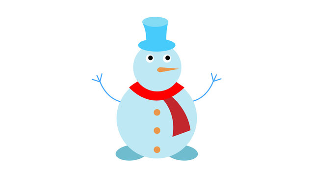 Snowman illustration on white background