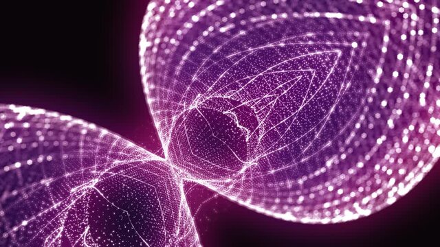 A Slow-motion fractal illustration. A gleam pink shape like leaves of the lotus.