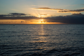 Sunrise at the mouth of the port of Aguilas, Spain