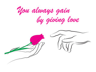 Valentine's day greeting card with lettering