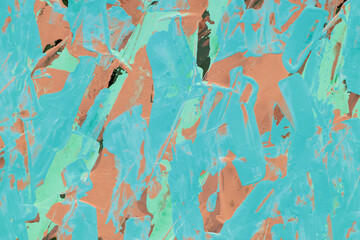 Modern contemporary acrylic background. Colorful texture made with a palette knife. Abstract painting on paper. Mess on the canvas.