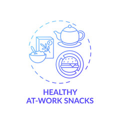 Healthy at-work snacks concept icon. Workplace wellness example idea thin line illustration. Battle high cholesterol. Increasing productivity. Vector isolated outline RGB color drawing