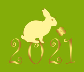Ostern 2021 mit Osterhase und Kleeblatt