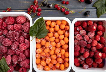 raspberries and blueberries