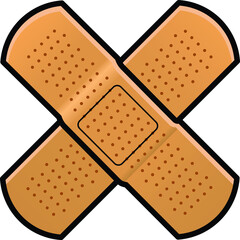 A patch of adhesive bandages.