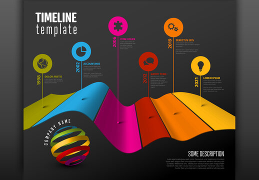 Infographic Dark Timeline Layout