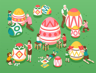 Easter Isometric Illustration