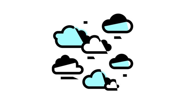 natural clouds animated color icon. natural clouds sign. isolated on white background