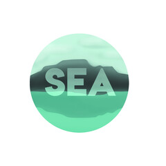Sea and mountains in circle