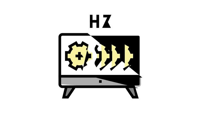hz settings and test monitor animated color icon. hz settings and test monitor sign. isolated on white background