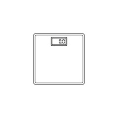 Weight scales design in line style. Vector.	