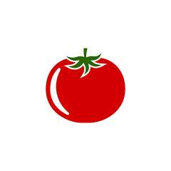 Tomato icon. Vector illustration. Flat design. 