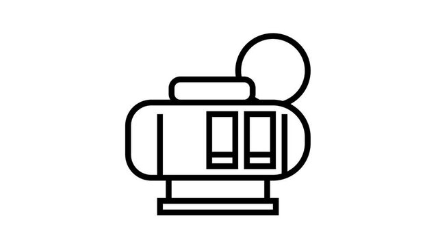 oxygen saturation chamber animated black icon. oxygen saturation chamber sign. isolated on white background
