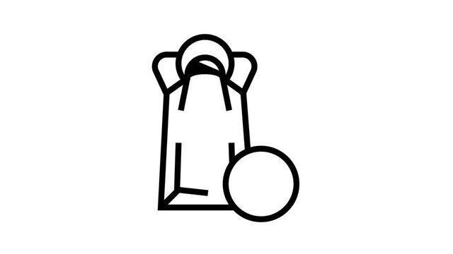 oxygen mask package animated black icon. oxygen mask package sign. isolated on white background