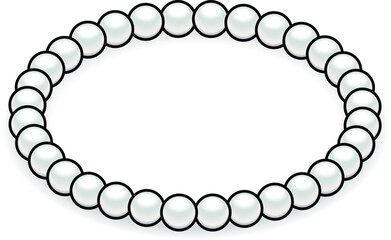 A necklace of white pearls.