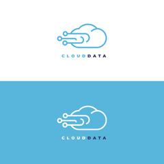 Cloud technology computing vector logo template.