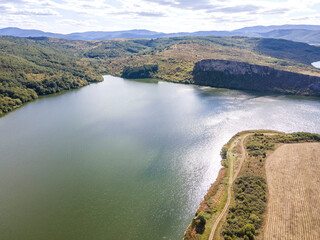 Aerial view of Pchelina Reservoir, Bulgaria