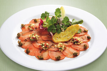Carpaccio de Salmão, Atum e Gengibre / Salmon Carpaccio, Tuna and Ginger