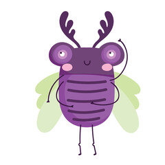 funny bug animal cartoon icon in isolated style