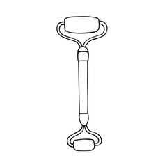 Vector hand drawn doodle sketch gua sha face massage roller isolated on white background