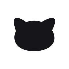 Vector flat cat head silhouette isolated on white background