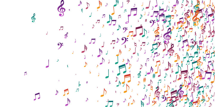 Music notes cartoon vector design. Song notation