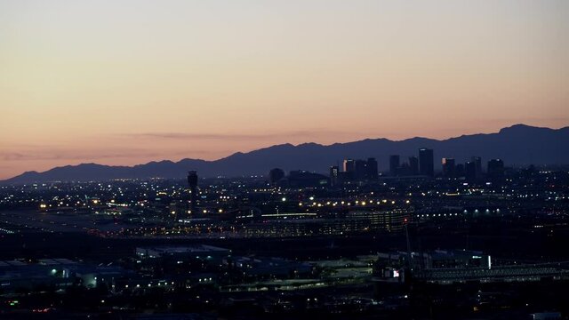 Sunset cityscape saw from the Phoenix City Viewpoint