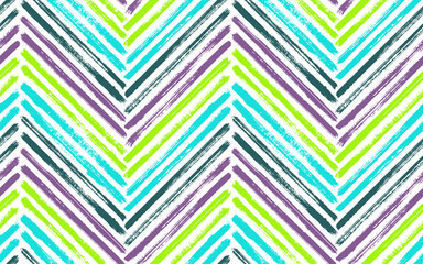 Brush stroke chevron zig zag seamless pattern.