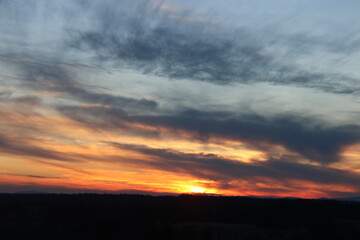 Fototapeta na wymiar Sunset clouds color skyline beautiful