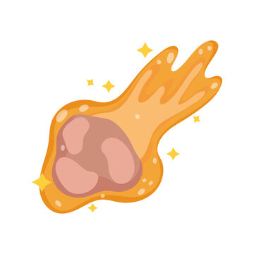 space comet stars expore cartoon isolated design flat style