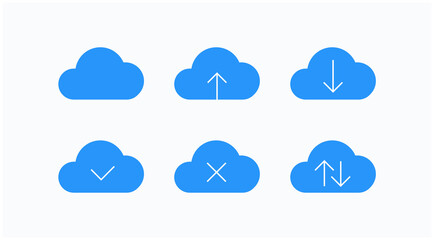 Cloud Computing and Cloud Hosting related line icons. Cloud storage and Network Vector icon set.