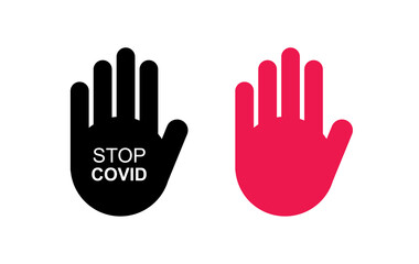 Stop Corona Virus. Stop Covid-19 Sign, symbol and emblem. Vector Illustration