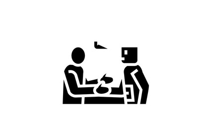 artificial intelligence work introduction animated glyph icon. artificial intelligence work introduction sign. isolated on white background