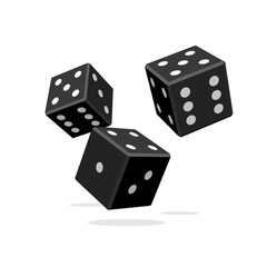 Vector Casino Dice Set of Authentic Icons. Color Poker Cubes Isolated on White Background. Vector Isometric, three dimensions Board Game Pieces, dices to gamble or gambling in craps.