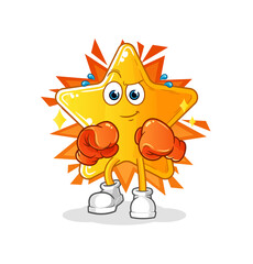star boxer character. cartoon mascot vector