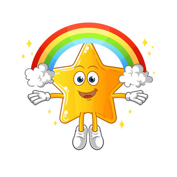 recommend clip art: star with a rainbow. cartoon vector