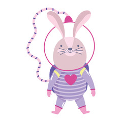 space rabbit astronaut adventure cartoon animal