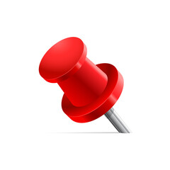Red pin icon design. Vector illustration of a red marker for maps or navigation systems. 