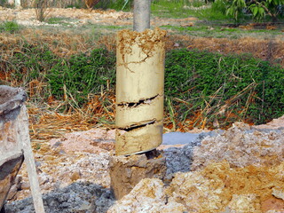 Drilling rigs for the construction of building foundations.
construction work. Drilling pile...