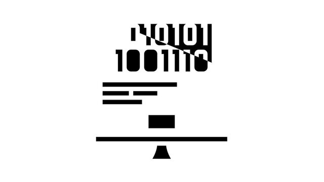 computer fatal error animated glyph icon. computer fatal error sign. isolated on white background