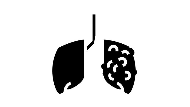 ards respiratory disease animated glyph icon. ards respiratory disease sign. isolated on white background