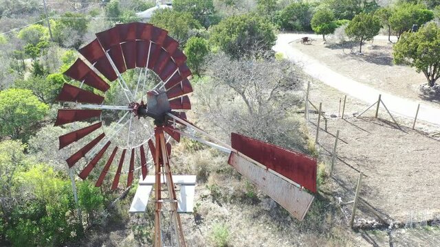 Flying around a windpump / windmill