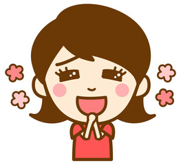 花を振りまきながら喜ぶ女の子の上半身イラスト