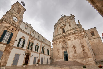 Fototapeta na wymiar Martina Franca, Apulia. Basilica of San Martino in Piazza Plebiscito, province of Taranto, Apulia in southern Italy