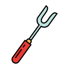 fork kitchen cutlery line and colors style icon vector illustration design