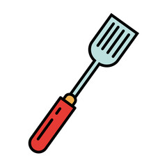 spatula cutlery kitchen utensil line and colors style icon vector illustration design