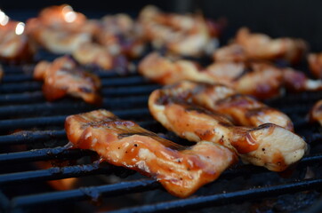 Grilling BBQ Chicken